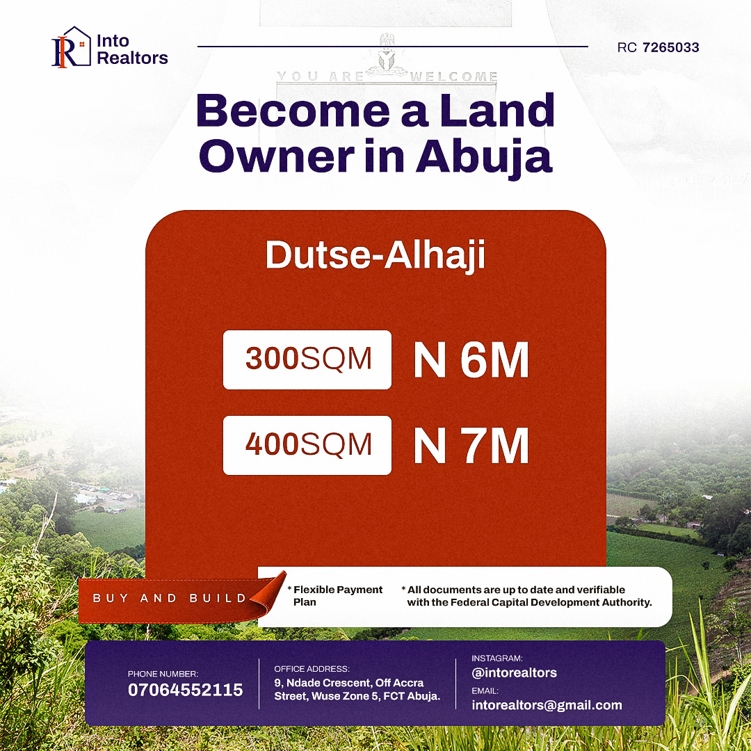 A piece of real estate for sale in Dutse-Alhaji